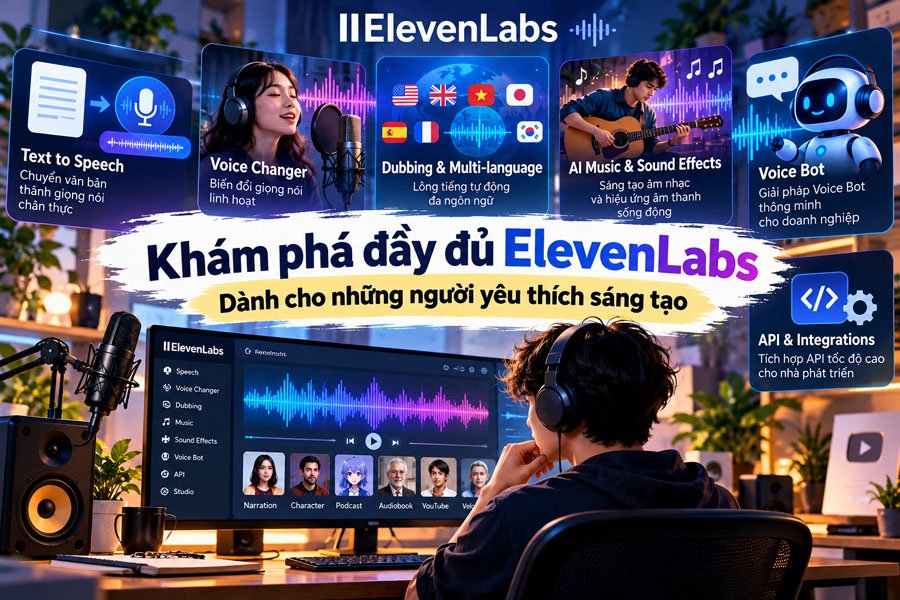 Hình minh họa bài viết hám phá đầy đủ ElevenLabs, dành cho những người yêu thích sáng tạo